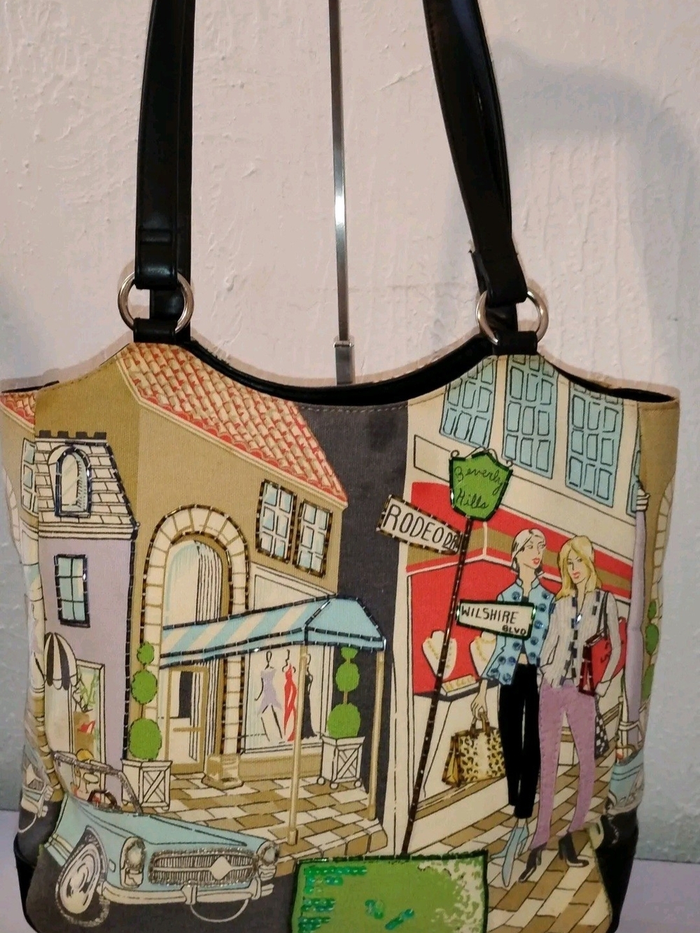 Frankie and Johnnie City Street Print Shoulder Bag